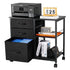 Mobile Metal File Cabinet, 3 Fabric Drawers & 2 Open Shelves, Rolling Black