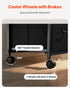 Mobile Metal File Cabinet with 3 Fabric Drawers and 2 Open Shelves Black