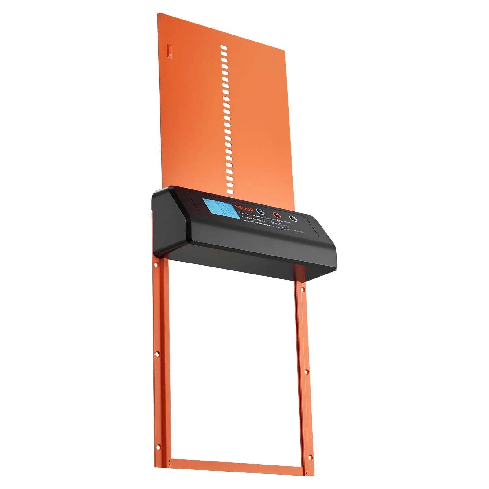 Automatic Chicken Coop Door, Battery Powered Chicken Coop Door with Timer & Manual Setting, Anti-Pinch Security, Durable Aluminum Alloy, Chick Run Gate Opener with Waterproof Sealing, Orange