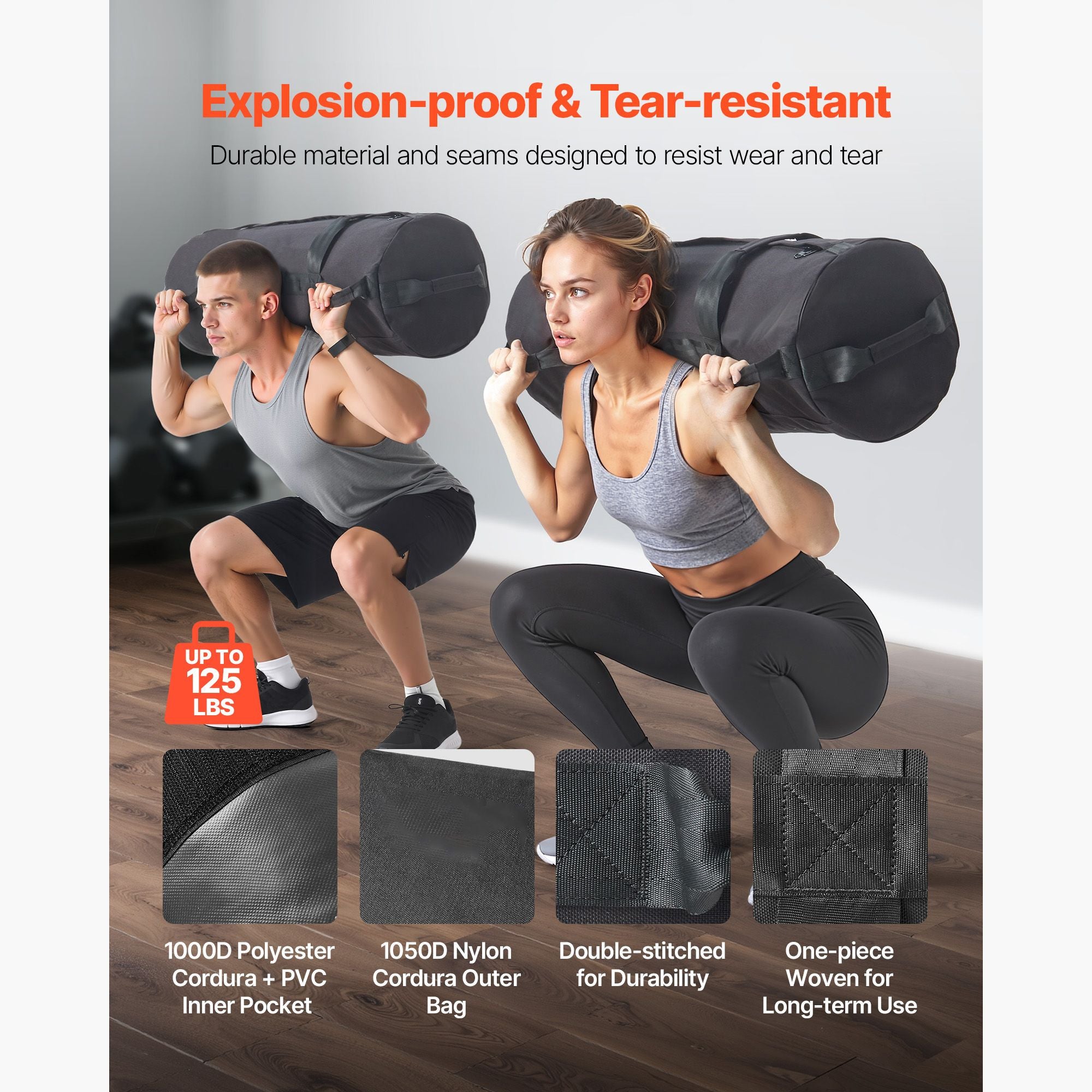 Adjustable Workout Sandbag 23-56kg Heavy Duty Strength Training Bag