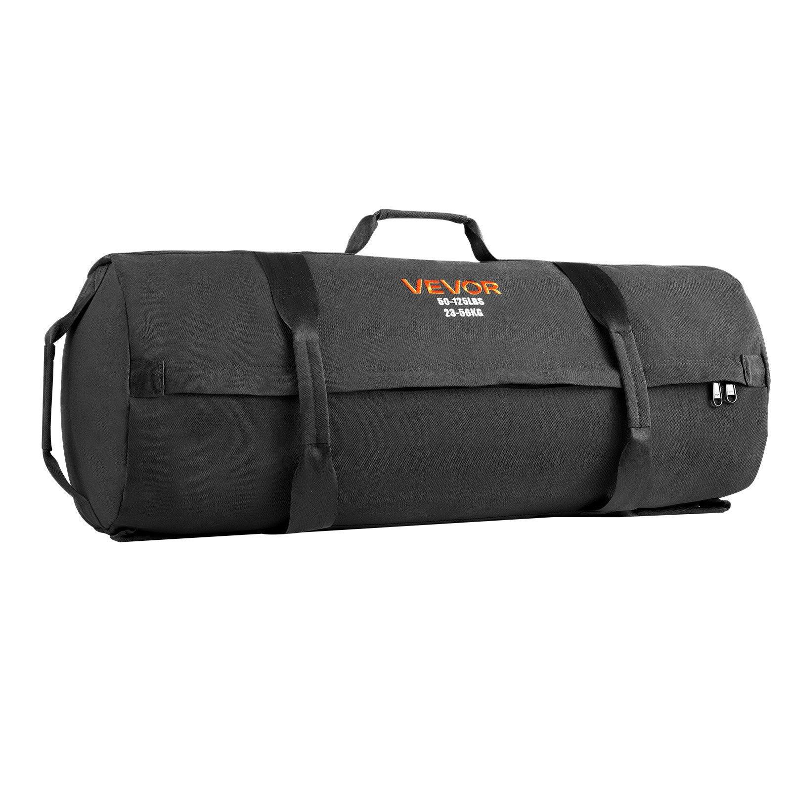 Workout Sandbag, Heavy Duty Workout Power Bags with Handles, 23-56 kg Adjustable Slam Bag for Fitness Strength Weight Training Cross-Training, Home Gym Exercise, Black (Unfilled)