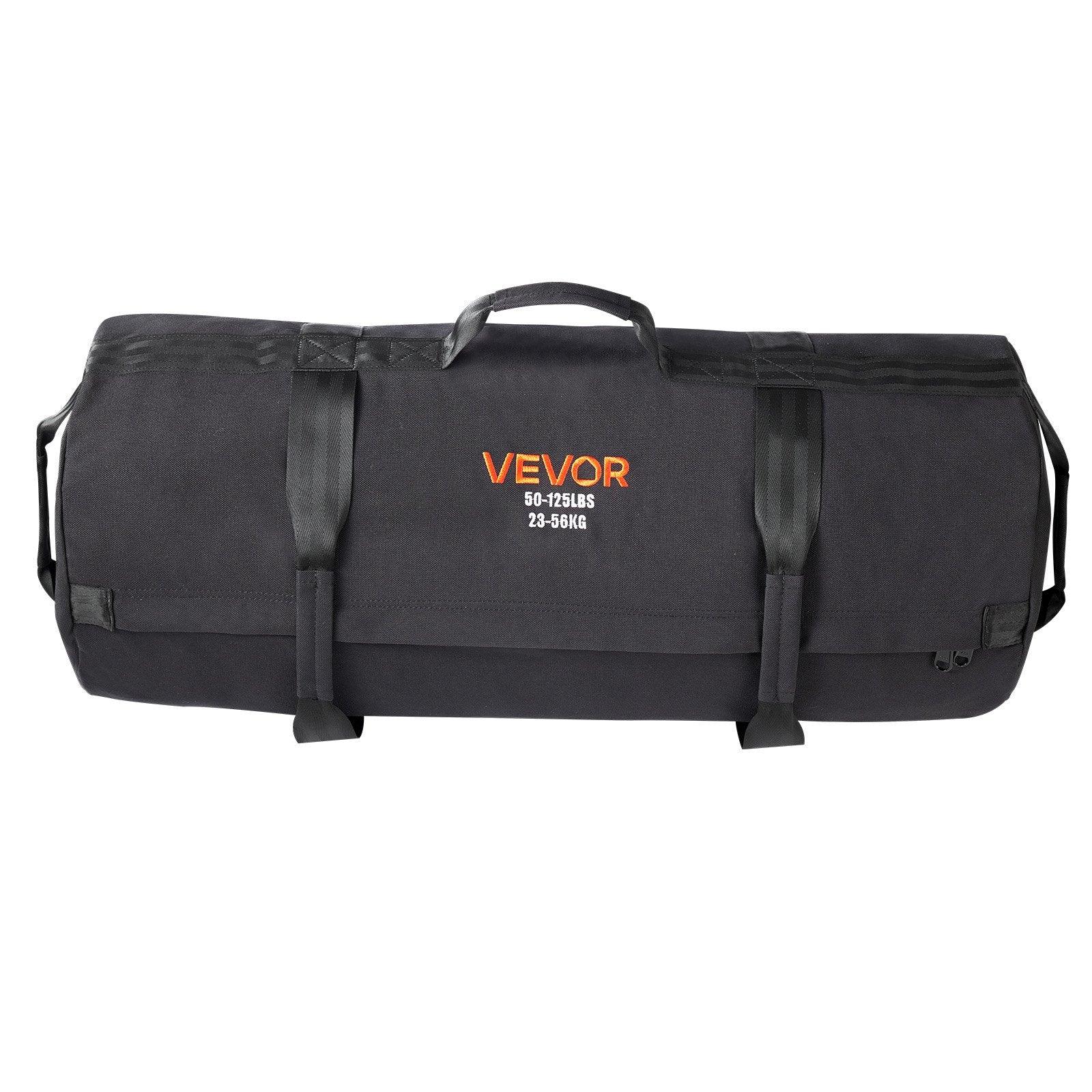 Workout Sandbag, Heavy Duty Workout Power Bags with Handles, 23-56 kg Adjustable Slam Bag for Fitness Strength Weight Training Cross-Training, Home Gym Exercise, Black (Unfilled)