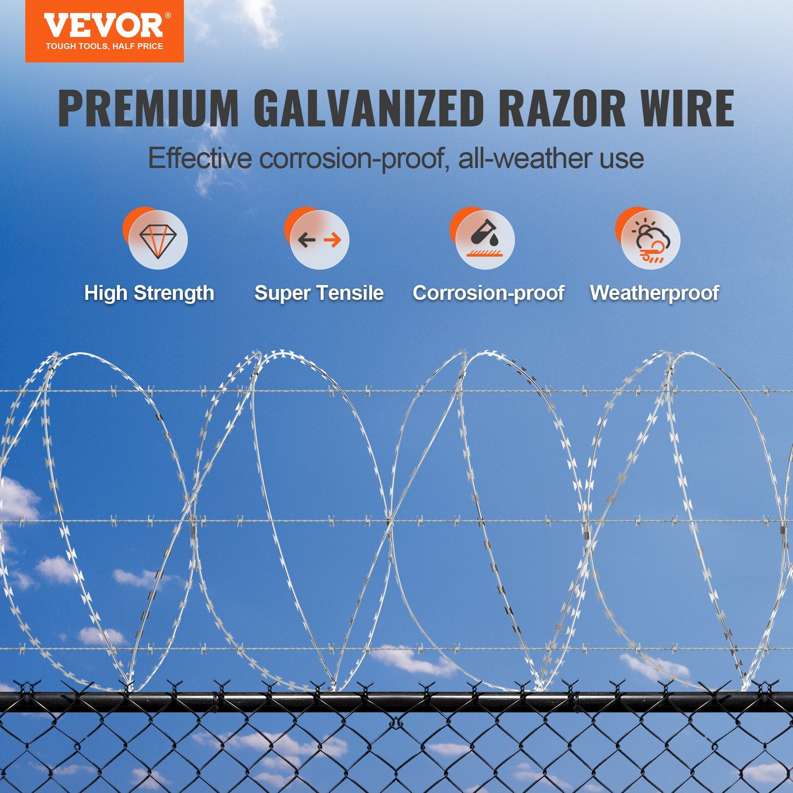 Razor Wire Razor Barbed Wire 147ft 3Rolls Razor Wire Fencing Double Spiral