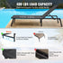 Chaise Lounge Chair Outdoor, Aluminum Patio Lounge Chair with Adjustable 5-Position, Folding Pool Lounge Chair Recliner and Full Flat Tanning Chair for Patio, Beach, Pool, Dark Grey