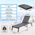Chaise Lounge Chair Outdoor, Aluminum Patio Lounge Chair with Adjustable 5-Position, Folding Pool Lounge Chair Recliner and Full Flat Tanning Chair for Patio, Beach, Pool, Dark Grey