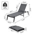 Chaise Lounge Chair Outdoor, Aluminum Patio Lounge Chair with Adjustable 5-Position, Folding Pool Lounge Chair Recliner and Full Flat Tanning Chair for Patio, Beach, Pool, Dark Grey