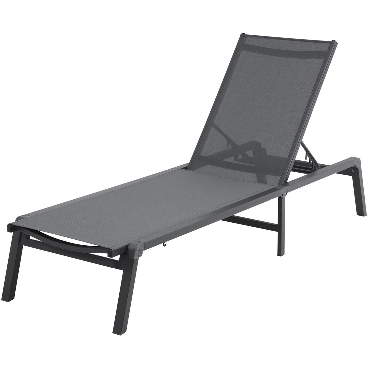 2pc Outdoor Aluminium Chaise Lounge Chair 5-Position Adjustable Patio Set