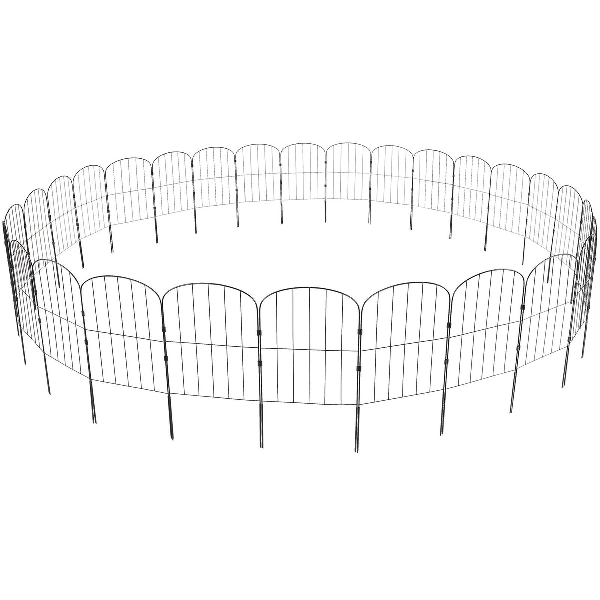 Garden Fence, No Dig Fence 61 x 33 cm Animal Barrier Fence, Underground Decorative Garden Fencing with 5.08 cm Spike Spacing, Metal Dog Fence for the Yard and Outdoor Patio, 28 Pack