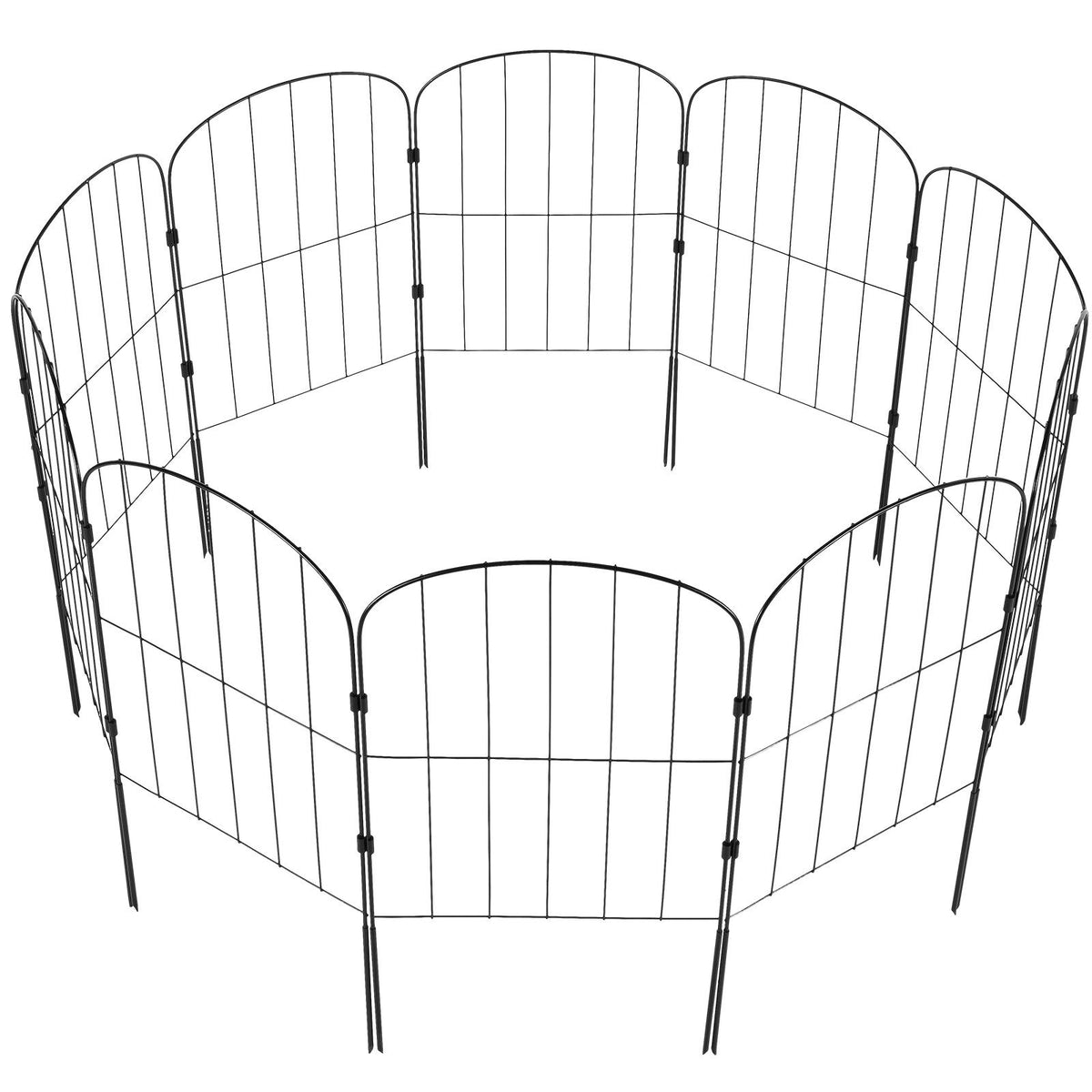 Garden Fence, No Dig Fence 61 x 33 cm Animal Barrier Fence, Underground Decorative Garden Fencing with 5.08 cm Spike Spacing, Metal Dog Fence for the Yard and Outdoor Patio, 10 Pack
