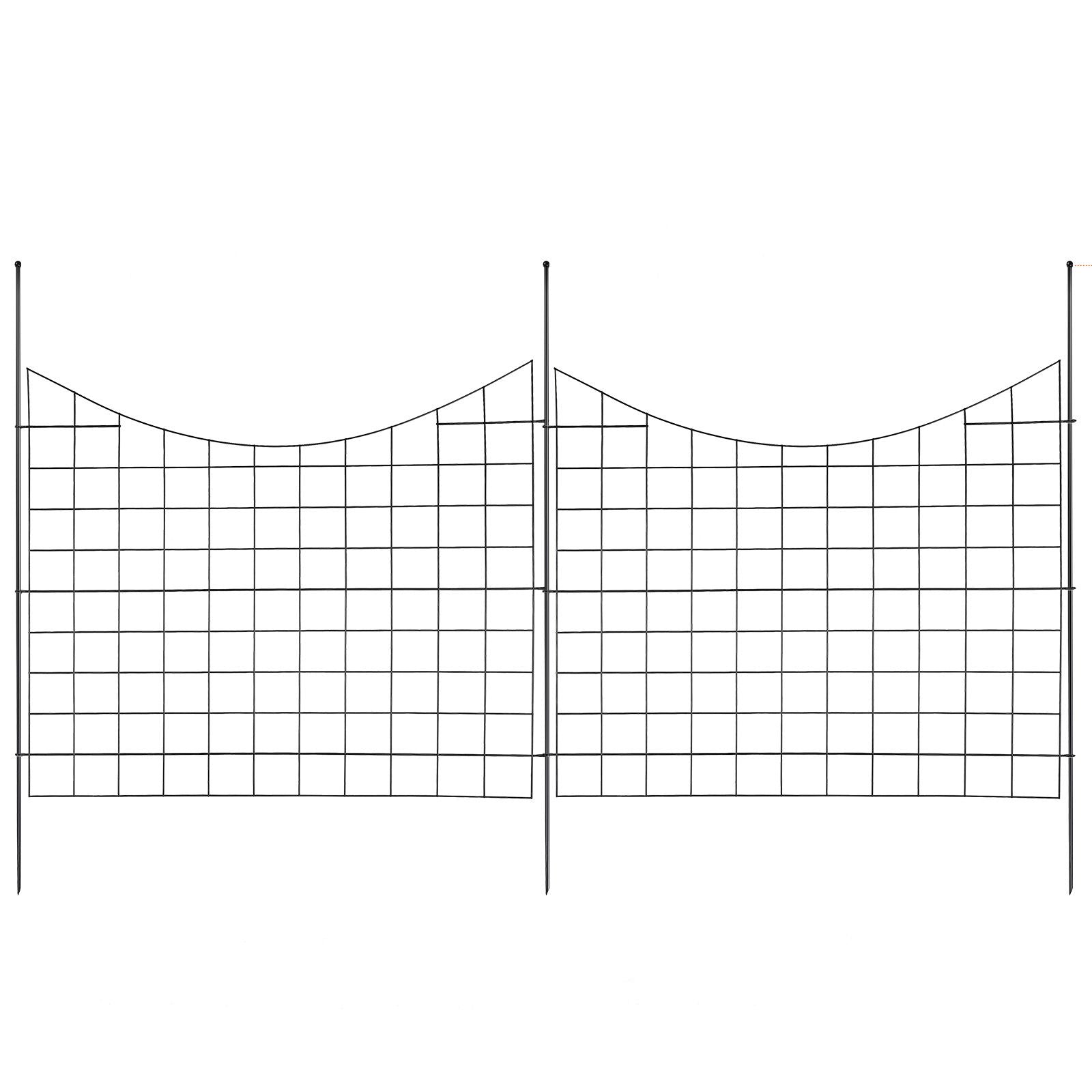 Garden Fence, 75×93 cm Animal Barrier Fence, Underground Decorative Garden Fencing with 6.38 cm Spike Spacing, Metal Dog Fence for the Yard and Outdoor Patio, 5 Pack
