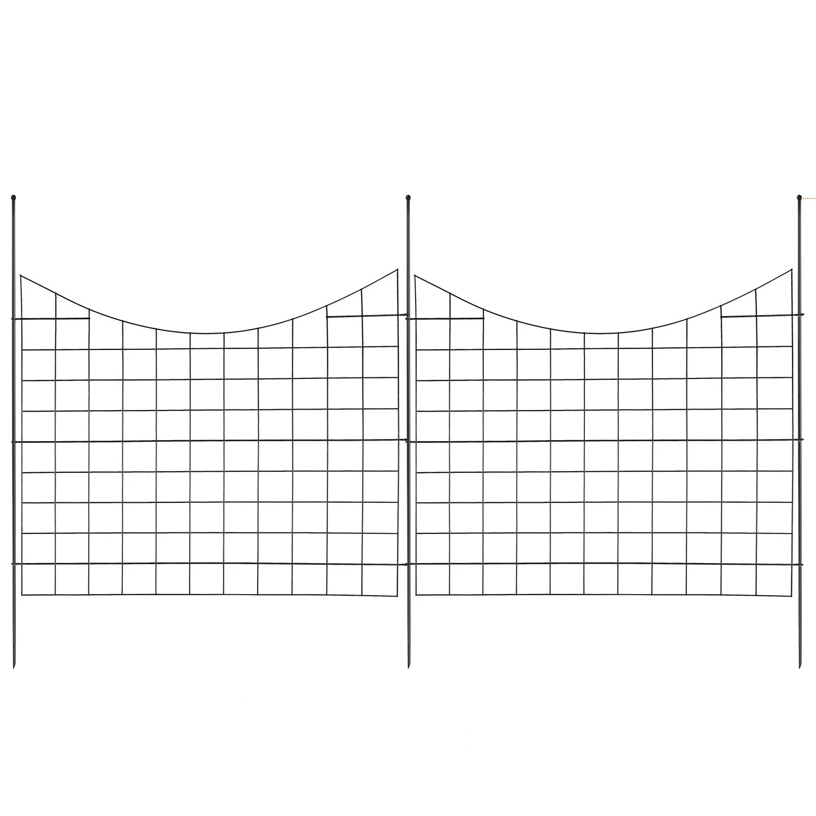 Garden Fence, 75×93 cm Animal Barrier Fence, Underground Decorative Garden Fencing with 6.38 cm Spike Spacing, Metal Dog Fence for the Yard and Outdoor Patio, 5 Pack