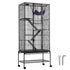 69" Metal Small Animal Cage 4-Tier Rolling Ferret Cage with Tray 3 Ramps