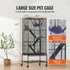 69" Metal Small Animal Cage 4-Tier Rolling Ferret Cage with Tray 3 Ramps