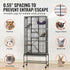 69" Metal Small Animal Cage 4-Tier Rolling Ferret Cage with Tray 3 Ramps