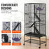 69" Metal Small Animal Cage 4-Tier Rolling Ferret Cage with Tray 3 Ramps