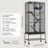 69" Metal Small Animal Cage 4-Tier Rolling Ferret Cage with Tray 3 Ramps