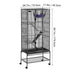 69" Metal Small Animal Cage 4-Tier Rolling Ferret Cage with Tray 3 Ramps