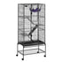 69" Metal Small Animal Cage 4-Tier Rolling Ferret Cage with Tray 3 Ramps
