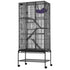 69" Metal Small Animal Cage 4-Tier Rolling Ferret Cage with Tray 3 Ramps