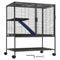 36" Metal Small Animal Cage 2-Tier Rolling Ferret Cage with Tray A Ramp