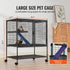 36" Metal Small Animal Cage 2-Tier Rolling Ferret Cage with Tray A Ramp