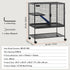 36" Metal Small Animal Cage 2-Tier Rolling Ferret Cage with Tray A Ramp