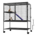 36" Metal Small Animal Cage 2-Tier Rolling Ferret Cage with Tray A Ramp