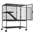 36" Metal Small Animal Cage 2-Tier Rolling Ferret Cage with Tray A Ramp