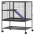 36" Metal Small Animal Cage 2-Tier Rolling Ferret Cage with Tray A Ramp