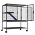 36" Metal Small Animal Cage 2-Tier Rolling Ferret Cage with Tray A Ramp