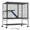 39" Metal Small Animal Cage 2-Tier Rolling Ferret Cage with Tray A Ramp