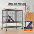 39" Metal Small Animal Cage 2-Tier Rolling Ferret Cage with Tray A Ramp