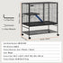 39" Metal Small Animal Cage 2-Tier Rolling Ferret Cage with Tray A Ramp