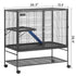 39" Metal Small Animal Cage 2-Tier Rolling Ferret Cage with Tray A Ramp
