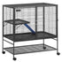 39" Metal Small Animal Cage 2-Tier Rolling Ferret Cage with Tray A Ramp