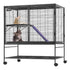 39" Metal Small Animal Cage 2-Tier Rolling Ferret Cage with Tray A Ramp