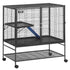 39" Metal Small Animal Cage 2-Tier Rolling Ferret Cage with Tray A Ramp