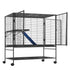 39" Metal Small Animal Cage 2-Tier Rolling Ferret Cage with Tray A Ramp