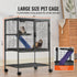 34" Metal Small Animal Cage 2-Tier Rolling Ferret Cage with Tray A Ramp