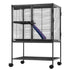 34" Metal Small Animal Cage 2-Tier Rolling Ferret Cage with Tray A Ramp