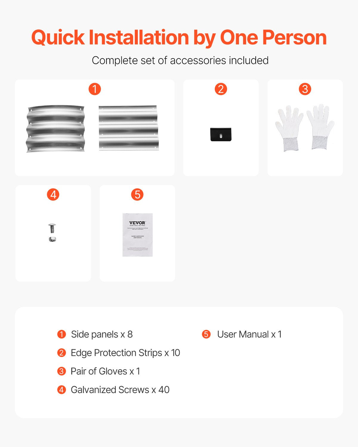 Metal Raised Garden Bed 4x2x1 ft Outdoor Galvanized Planter Box Silver