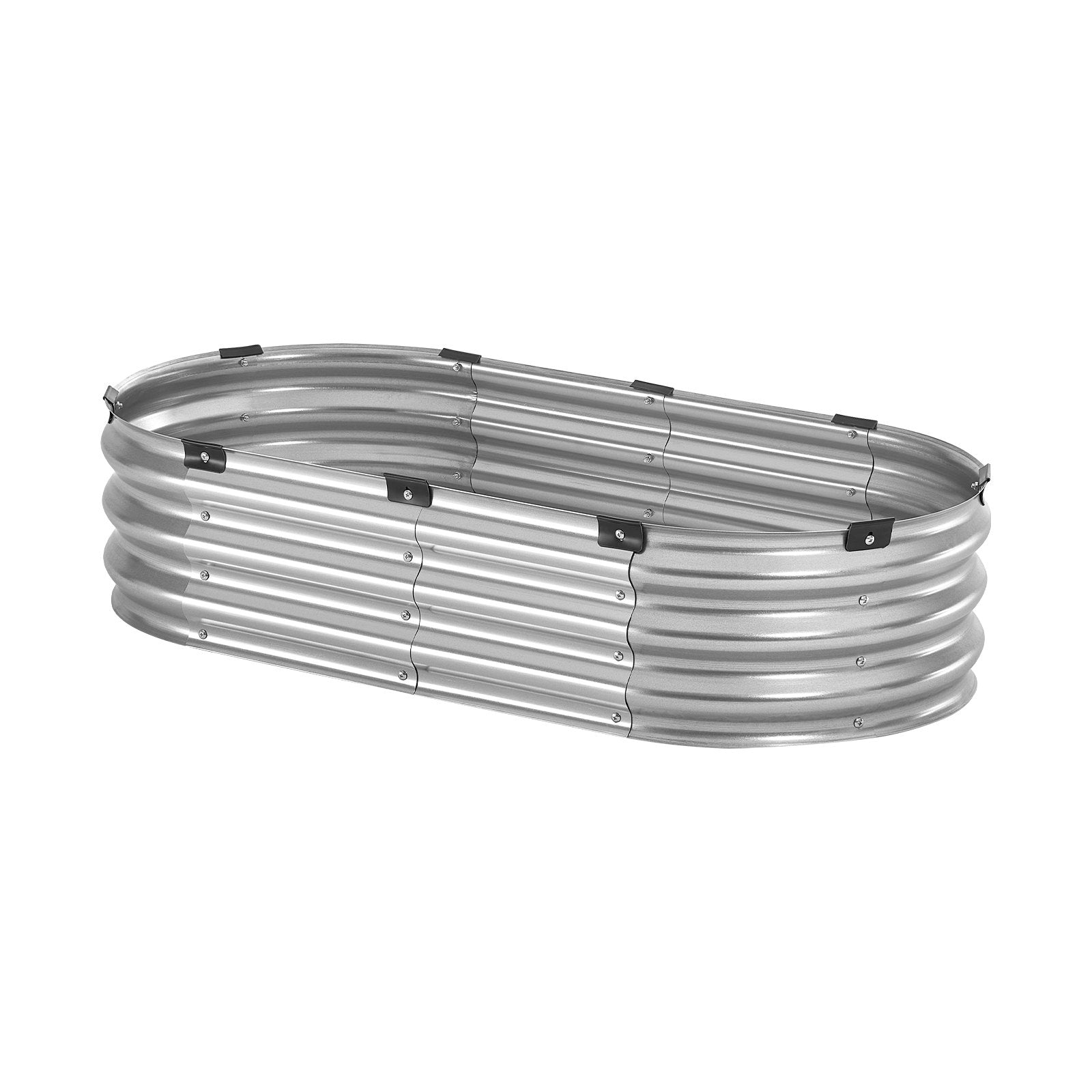 Metal Raised Garden Bed 4x2x1 ft Outdoor Galvanized Planter Box Silver