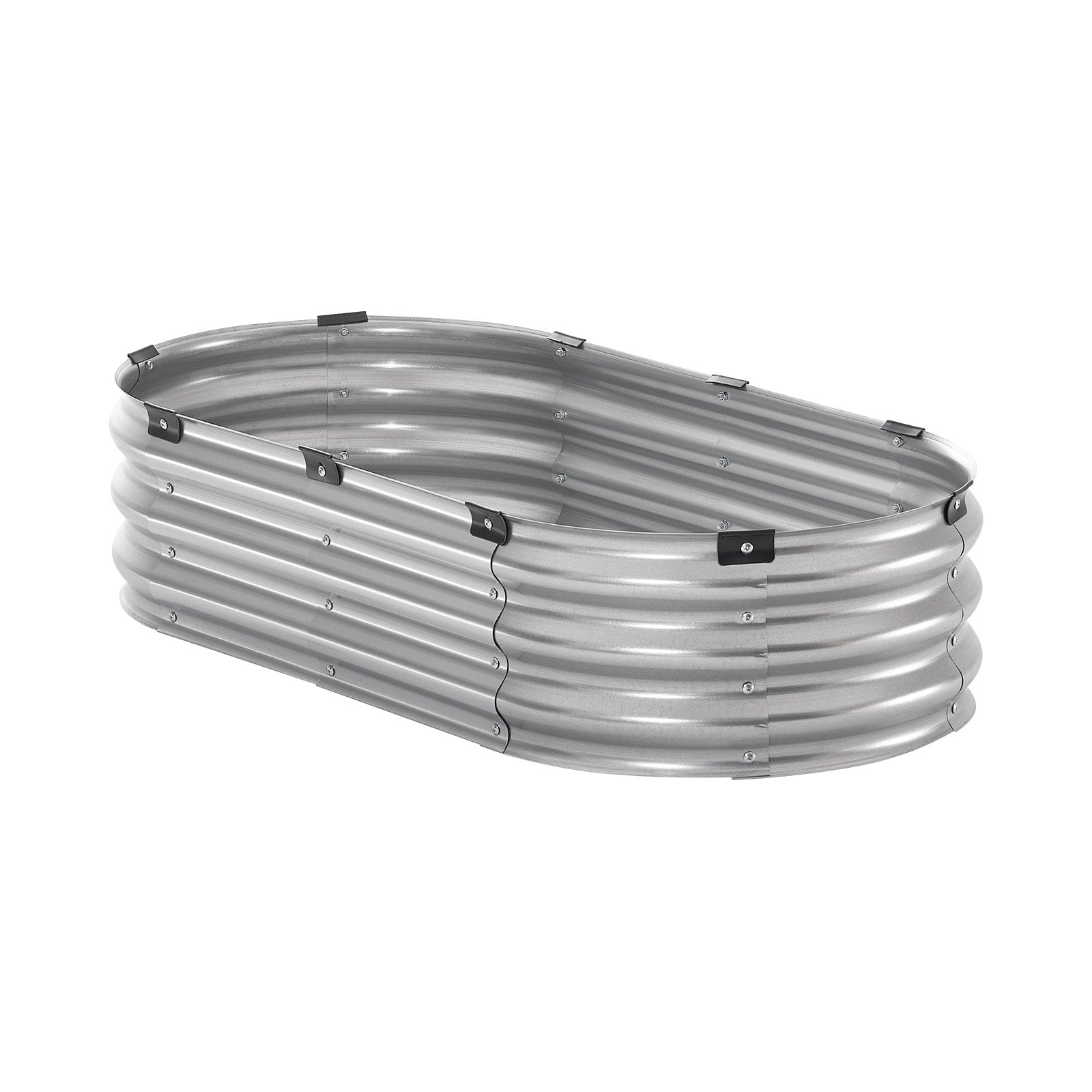 Metal Raised Garden Bed 4x2x1 ft Outdoor Galvanized Planter Box Silver