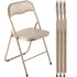4 Pack Folding Chairs, Foldable Leather Chairs with Heavy Duty Metal Frame & Padded Cushion, Portable Folding Card Table Chairs, Stackable Seats for Home, Yard, Garden, Parties, Events, Khaki
