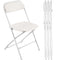 4 Pack Folding Chairs, Foldable Plastic Chairs with Heavy Duty Metal Frame, Portable Folding Card Table Chairs, Stackable Indoor Outdoor Seats for Home, Yard, Garden, Parties, Events, White