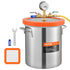 5 Gallon Vacuum Chamber, Upgraded Tempered Glass Lid Vacuum Degassing Chamber, 304 Stainless Steel Chamber, for Stabilizing Wood, Resin Degassing, Silicone Degassing and Plaster Degassing