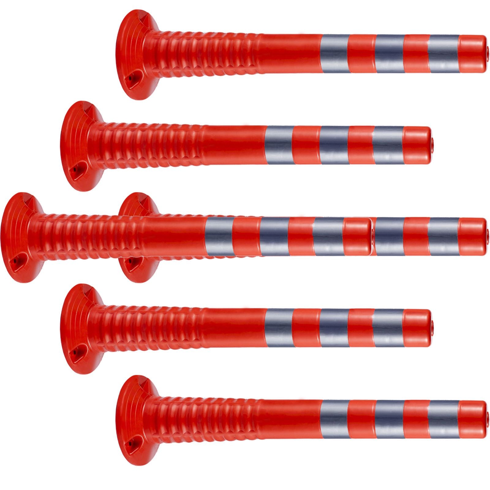 Traffic Delineator Posts Flexible Channelizer Cone 30" Spring Post 6PCS