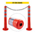 6-Pack Flexible Traffic Delineator Posts, 30in Reflective Spring Cones