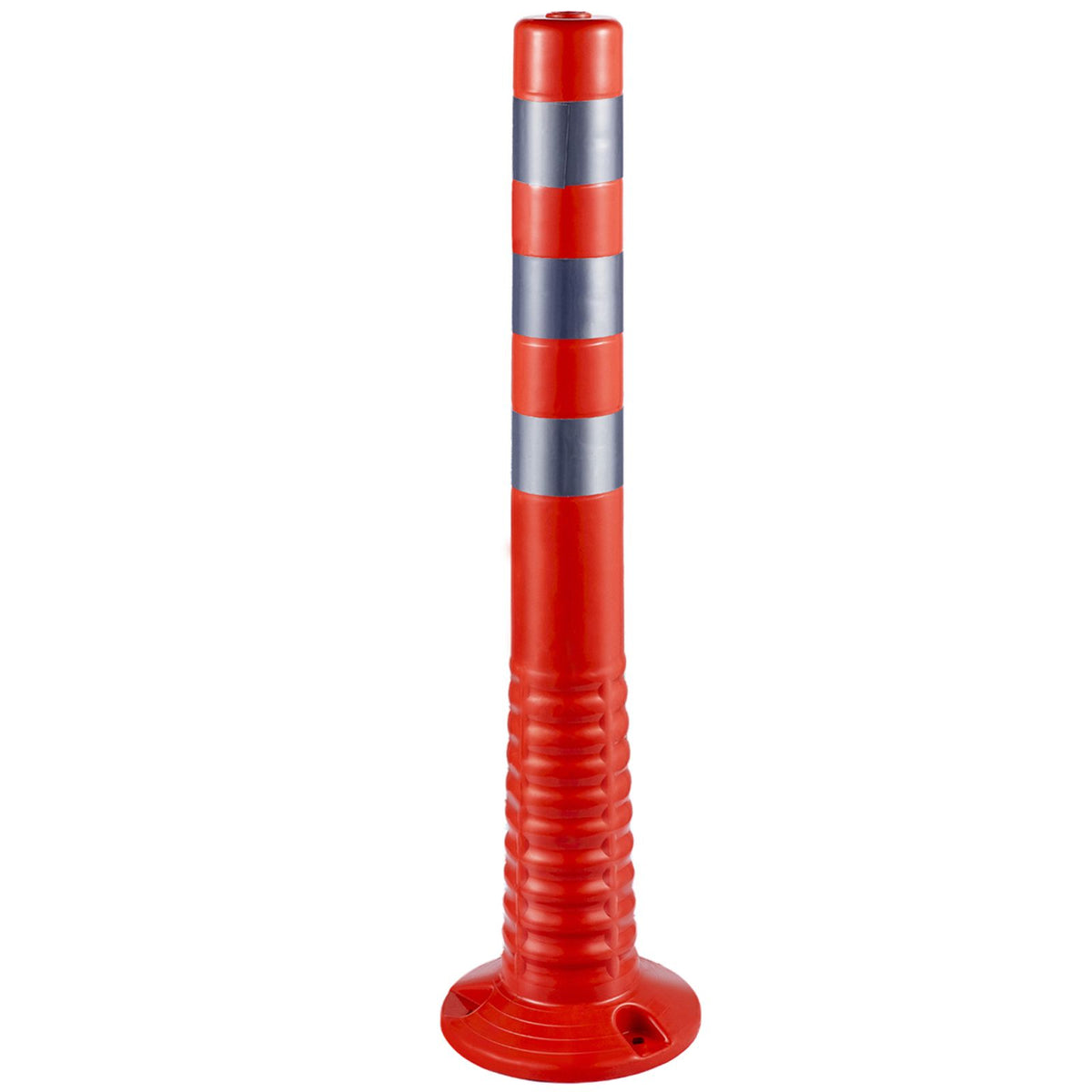 6-Pack Flexible Traffic Delineator Posts, 30in Reflective Spring Cones