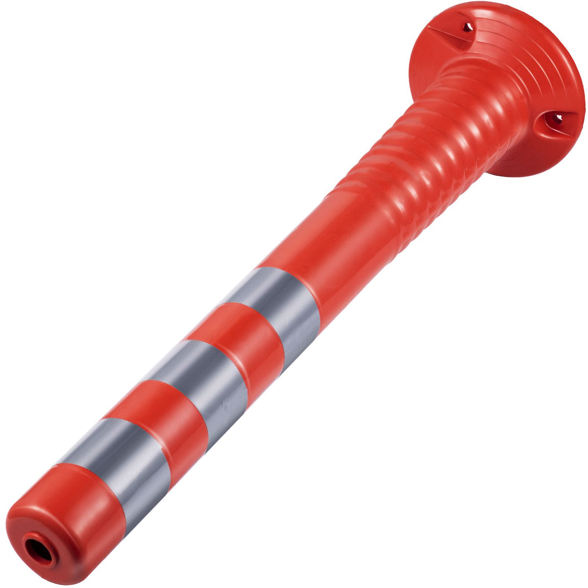 6-Pack Flexible Traffic Delineator Posts, 30in Reflective Spring Cones